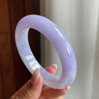 糯冰种紫罗兰翡翠平安镯（57mm）（yc204373）