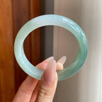 糯冰半山水翡翠平安镯（59mm）（yc282547）