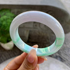 细糯种飘绿平安镯（55.3mm）（yc199559）