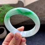 细糯种飘阳绿宽版轮胎手镯（58.2mm）（yc196020）