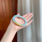 糯冰黄翡翡翠圆条手镯（58.6mm)（yc373896）
