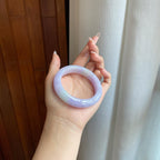 细糯冰紫罗兰翡翠平安镯（54.8mm）（yc272881）