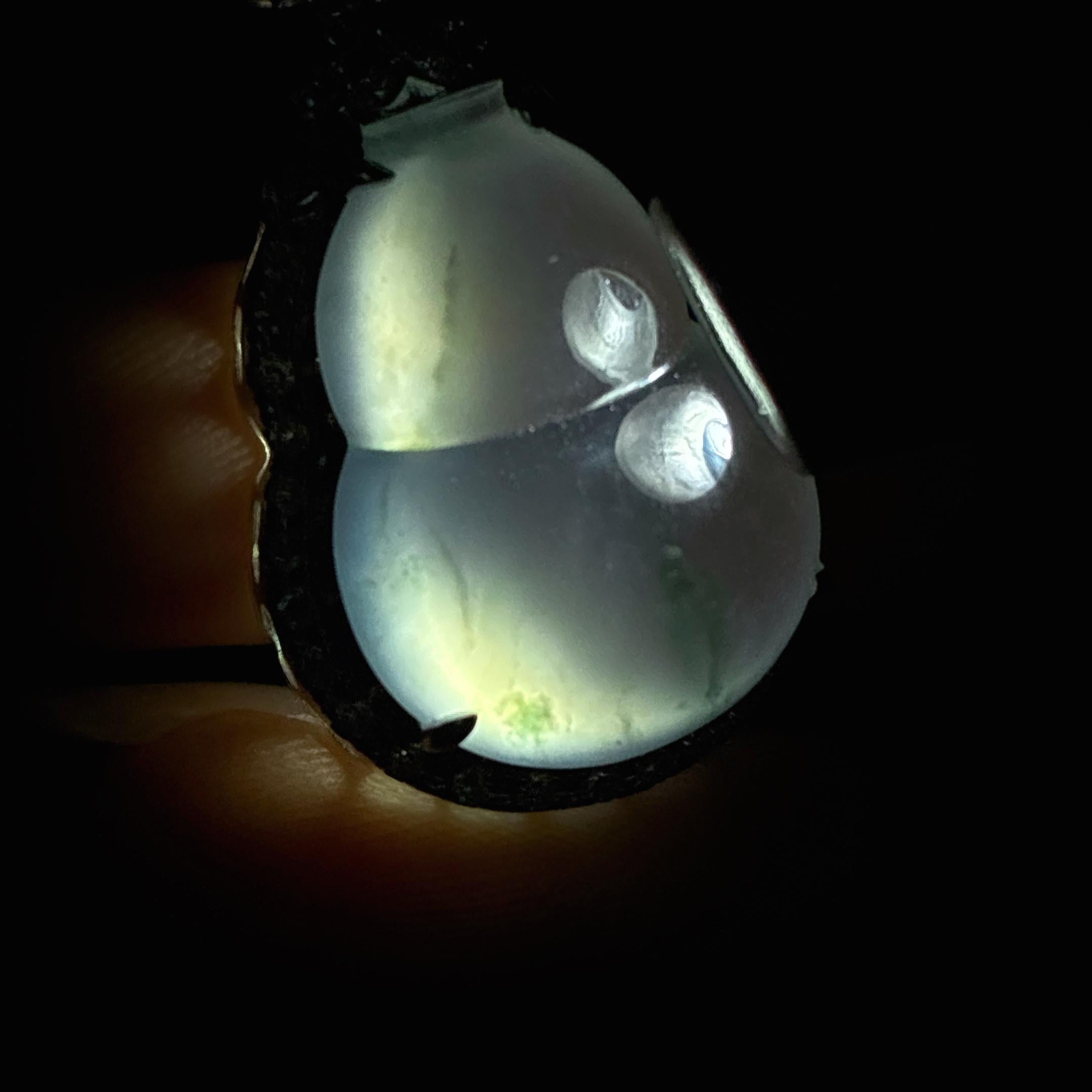 18k金镶冰种飘花葫芦 天然缅甸A货翡翠（yc456873）