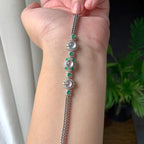 18K金钻镶冰种无色蛋面手链（yc215182）