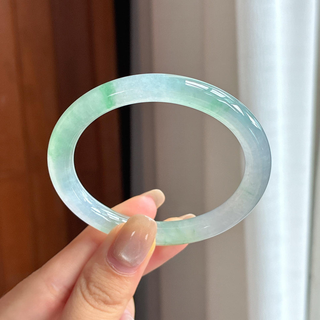 Vòng Tay Quý Phi Ngọc Phỉ Thúy Băng Chủng Phiêu Hoa 52 - Ngọc Phỉ Thúy Miến Điện Loại A Tự Nhiên (yc450820)