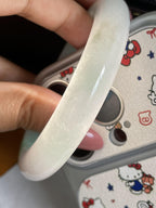 大圈口      细糯种飘翠绿正圈平安镯59.8圈        天然缅甸A货翡翠（yc433704）
