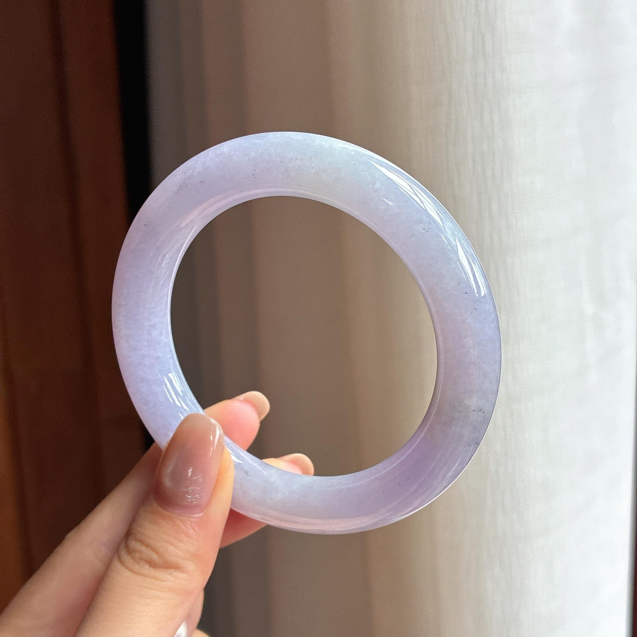 糯冰紫罗兰翡翠圆条手镯 55圈（yc433928）