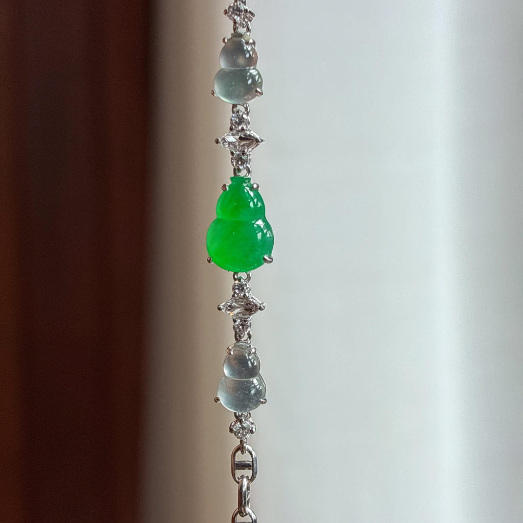 18k金翡翠葫芦手链（yc434509）