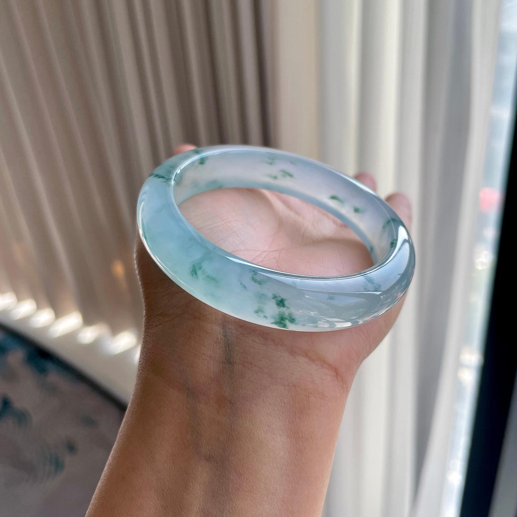 冰种飘花平安镯（56.8mm）（yc306460）