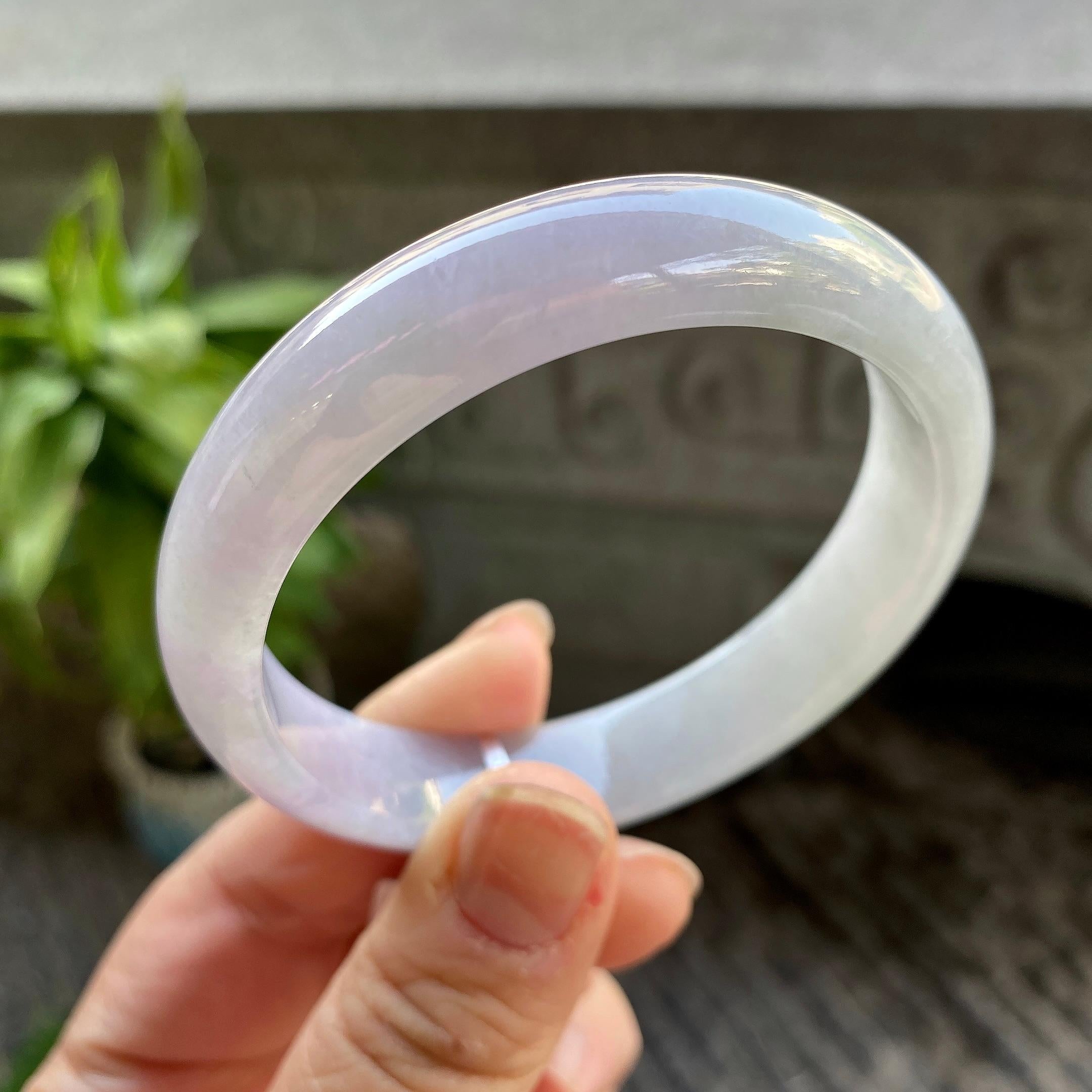 糯种淡紫罗兰平安镯（57mm）（yc311019）