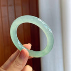 冰种蓝晴底翡翠圆条手镯（52.8mm）（yc276515）