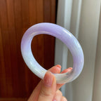 糯冰春带彩翡翠平安镯（58mm)（yc323835）