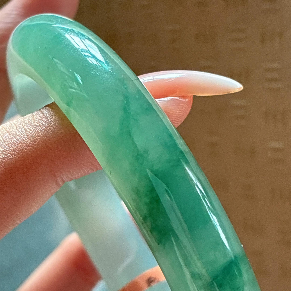 冰种飘花正圈平安镯 58圈（yc765713）