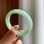 糯冰果绿翡翠平安镯（54mm）（yc329473）