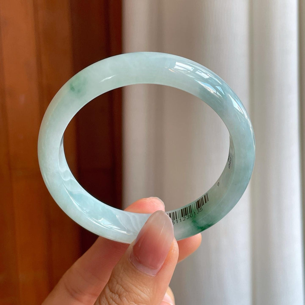 糯冰飘花翡翠平安镯（55.5mm）（yc312902）