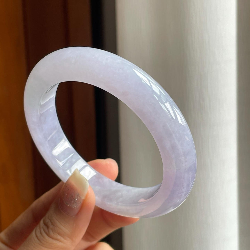 冰种紫罗兰翡翠平安镯（58mm）（yc185066）