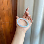 细糯冰飘花翡翠美人条手镯（55.8mm）（yc277415）