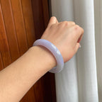 细糯冰紫罗兰翡翠平安镯（56.8mm）（yc185597）