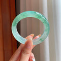 冰种飘花翡翠平安镯（55.2mm)（yc388744）