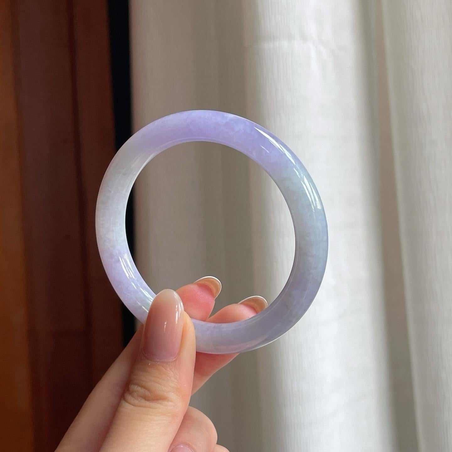 糯冰紫罗兰翡翠圆条手镯（52.2mm)（yc374794）