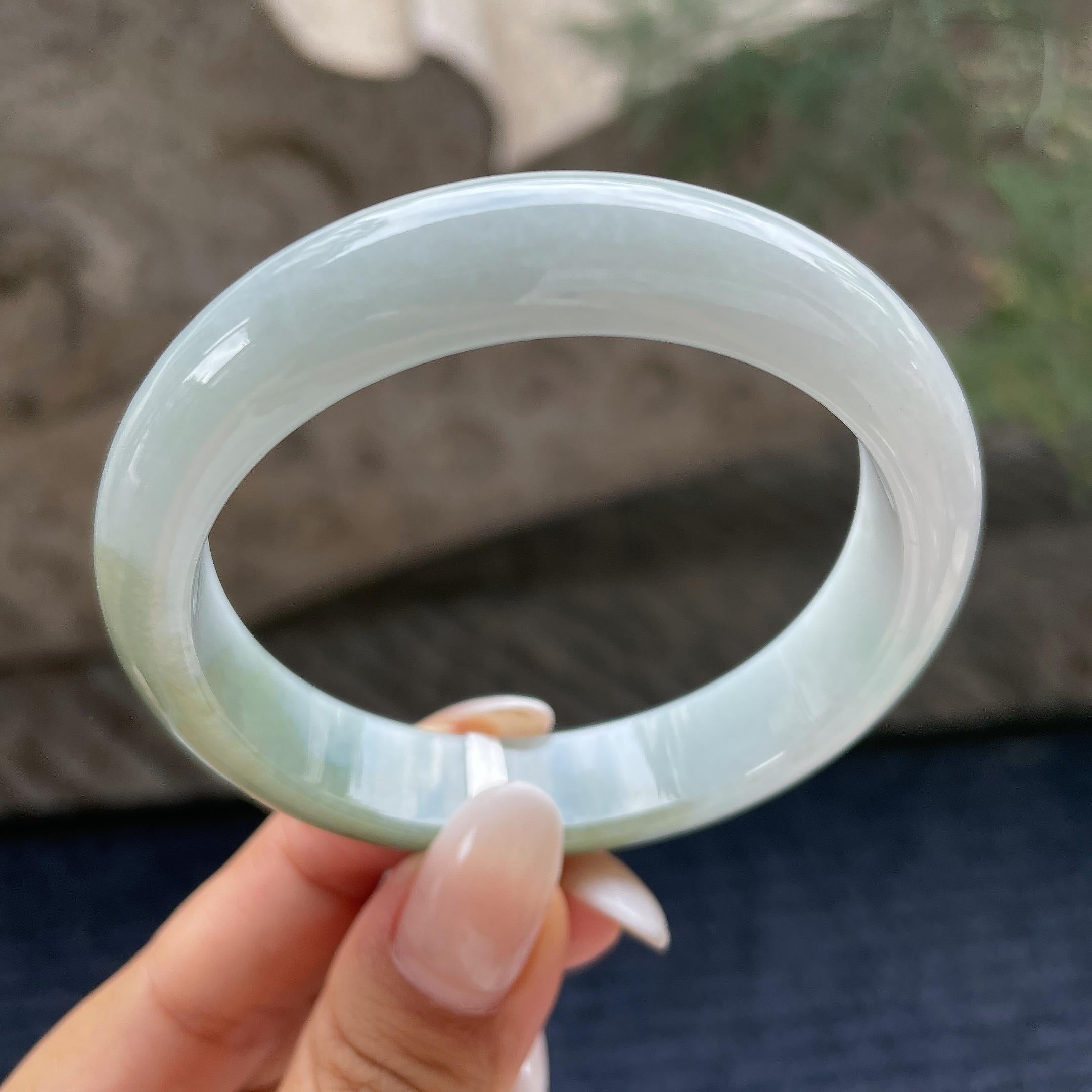 细糯种油青色正圈平安镯56圈      天然缅甸A货翡翠（yc421271）