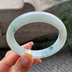 细糯种飘花正圈平安镯55.2圈     天然缅甸A货翡翠（yc366498）