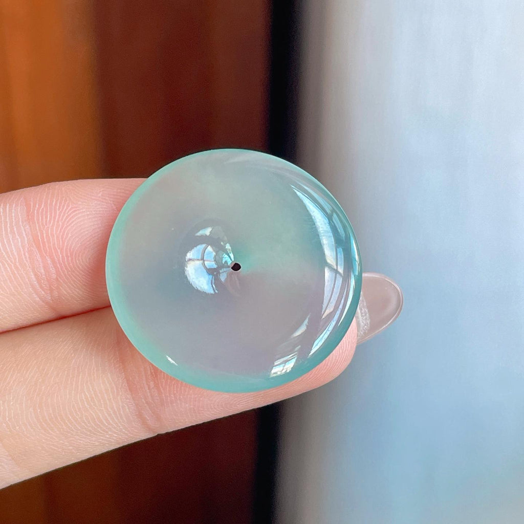 冰种蓝底翡翠平安扣（yc242739）