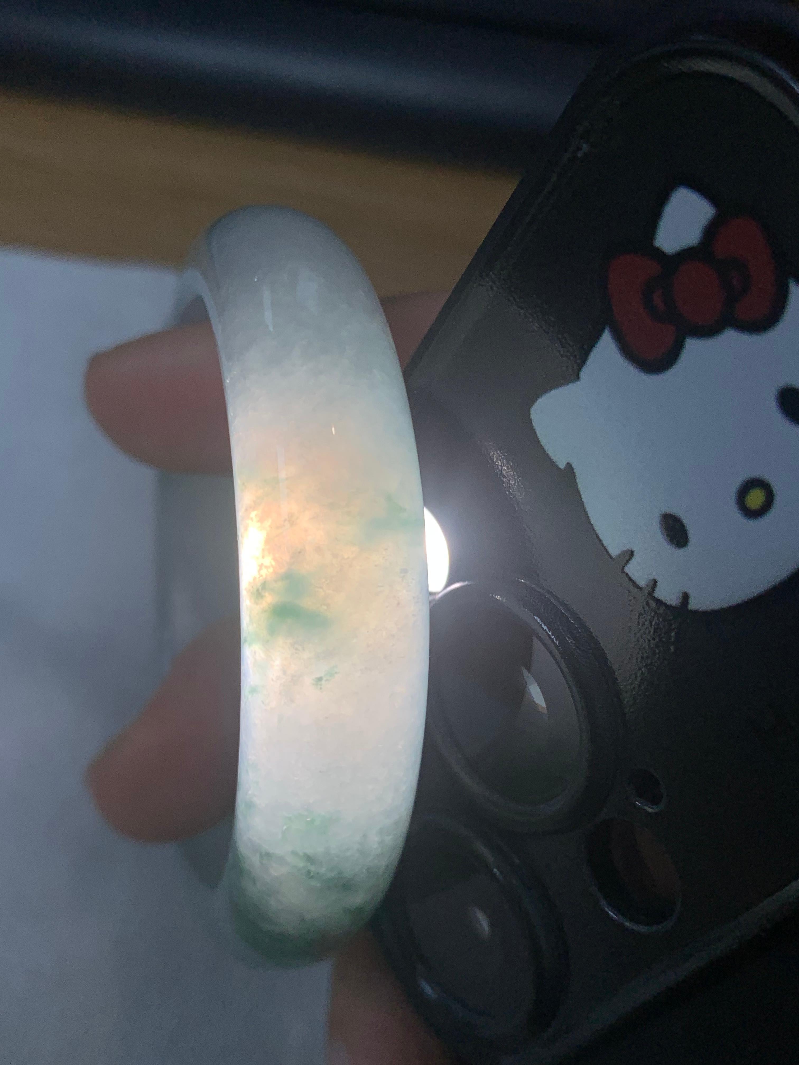 糯冰种飘花贵妃手镯（52.6mm）（yc226070）