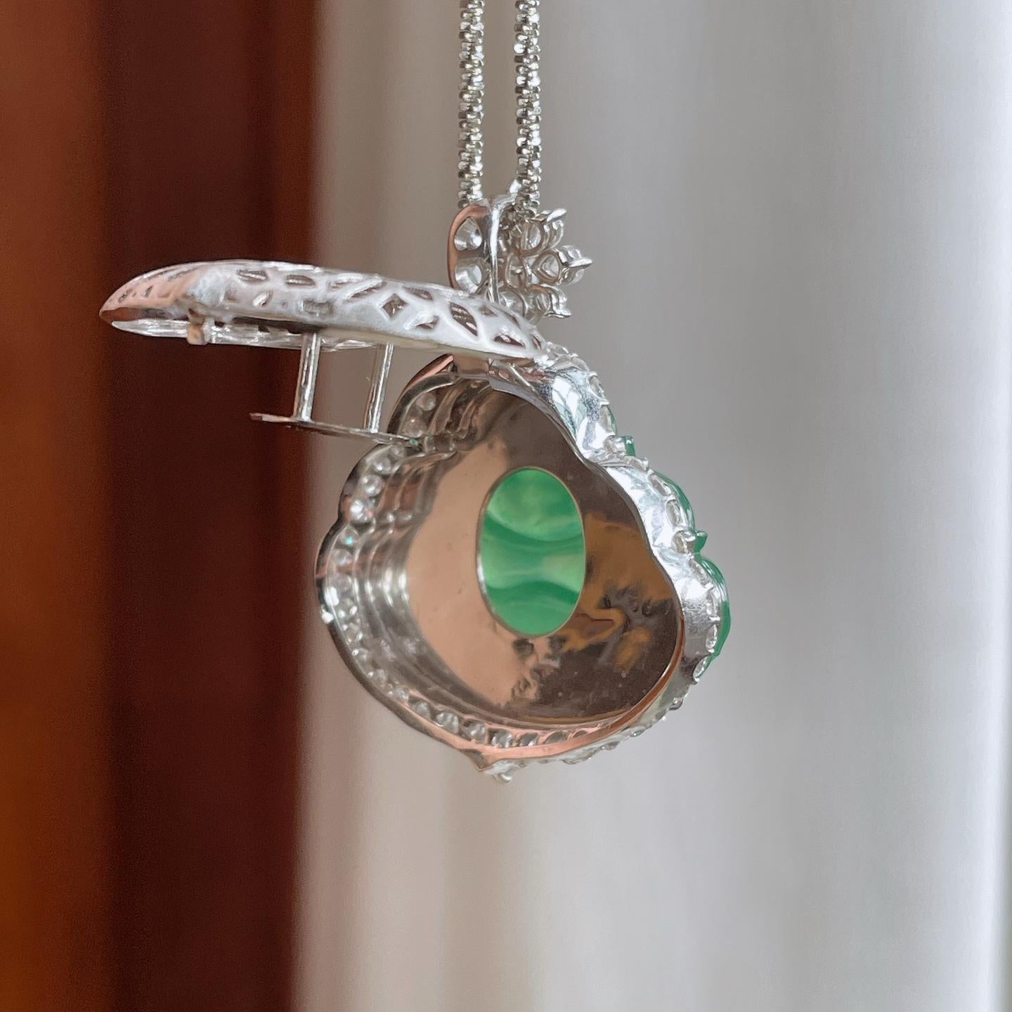 18k金钻镶冰种湖水绿翡翠佛公（yc263547）