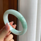 细糯冰飘花翡翠平安镯（63.8mm（yc286501）