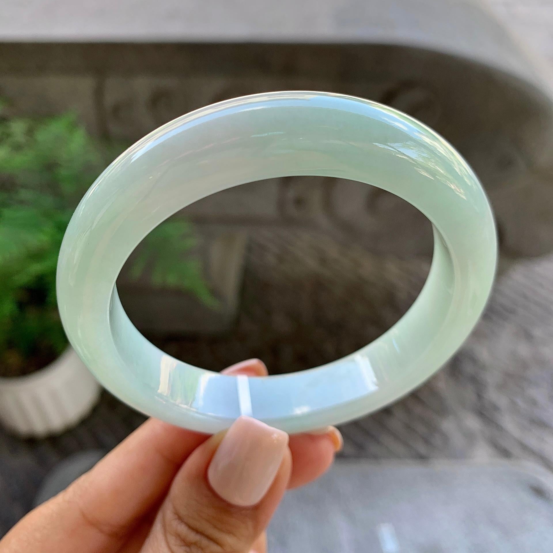 细糯种带底色平安镯（56mm）（yc213150）