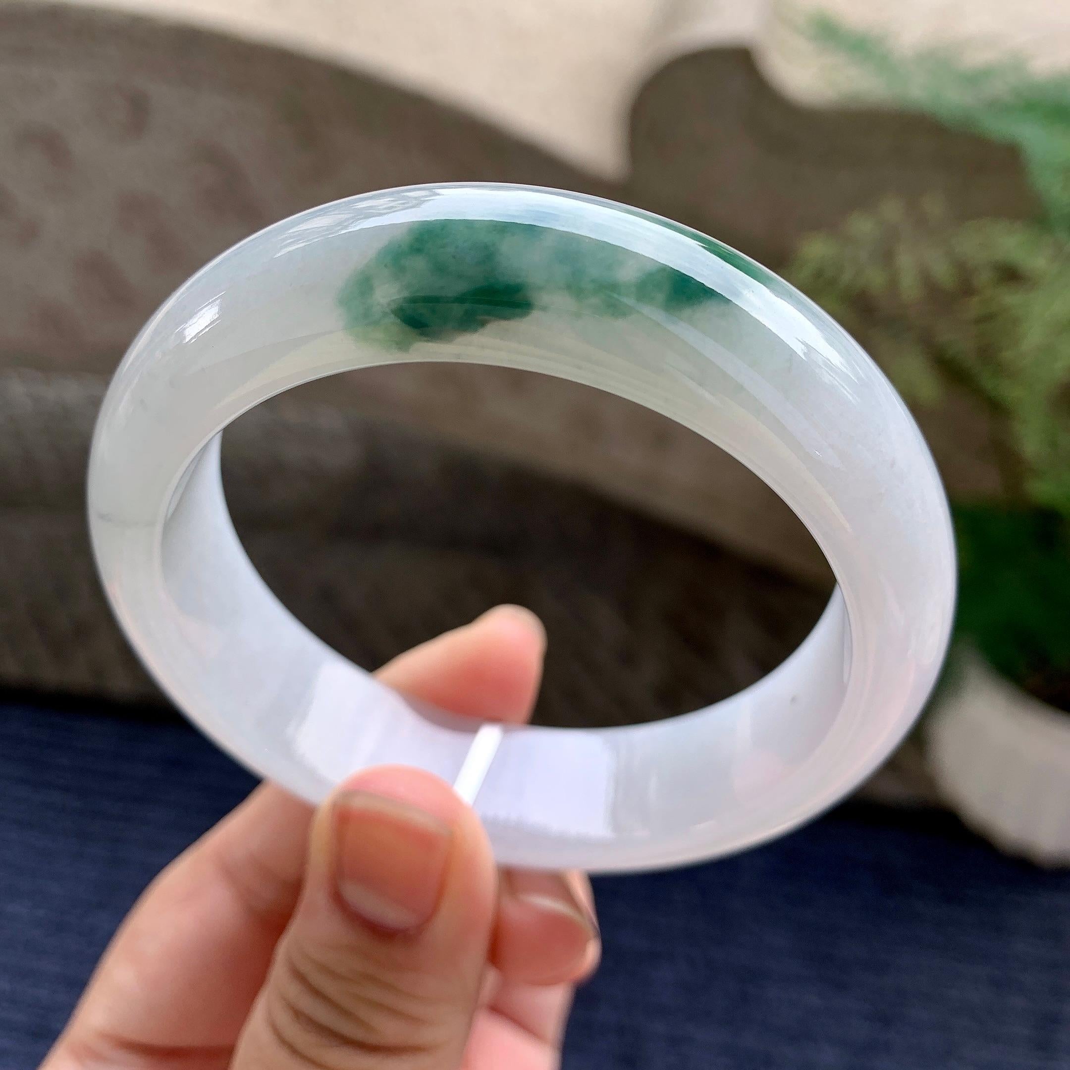 细糯种飘花宽版轮胎手镯（58mm）（yc233897）