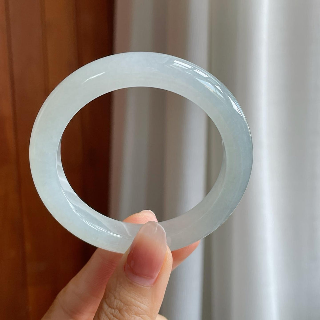 冰种白月光翡翠平安镯（54mm）（yc312901）