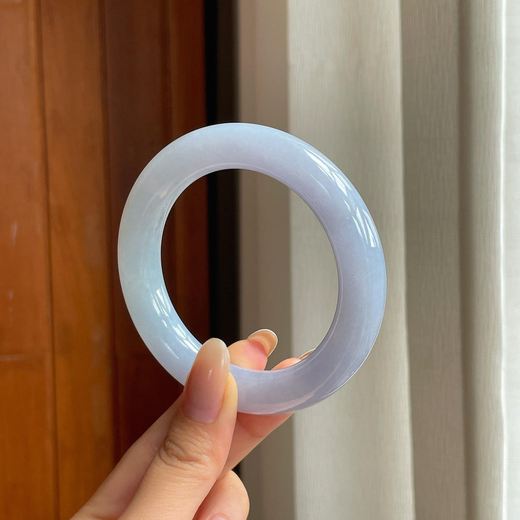 糯冰紫罗兰翡翠圆条手镯（55.3mm)（yc406308）