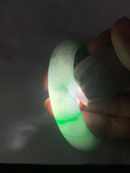 糯冰种飘绿洒金平安镯（51.2mm）（yc249463）