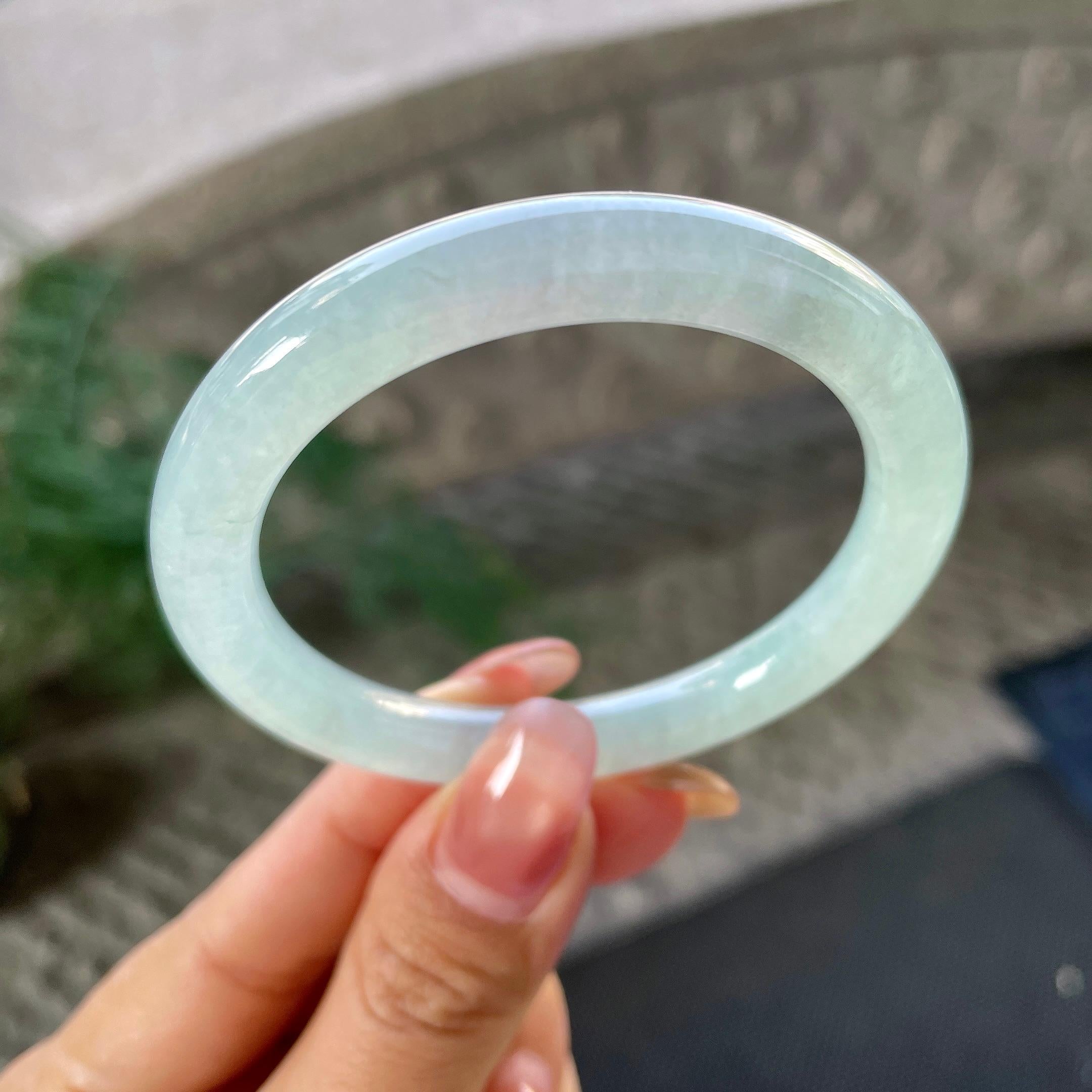 细糯种晴底圆条手镯（51.8mm）（yc305677）