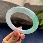 细糯种湖水绿圆条手镯（55.4mm）（yc280878）