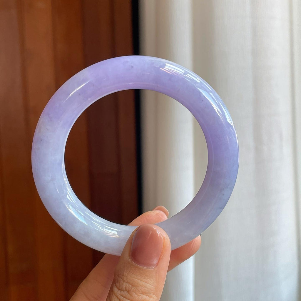 糯冰紫罗兰翡翠圆条手镯（56.6mm）（yc278731）
