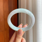 糯冰带色翡翠平安镯（58mm）（yc374051）