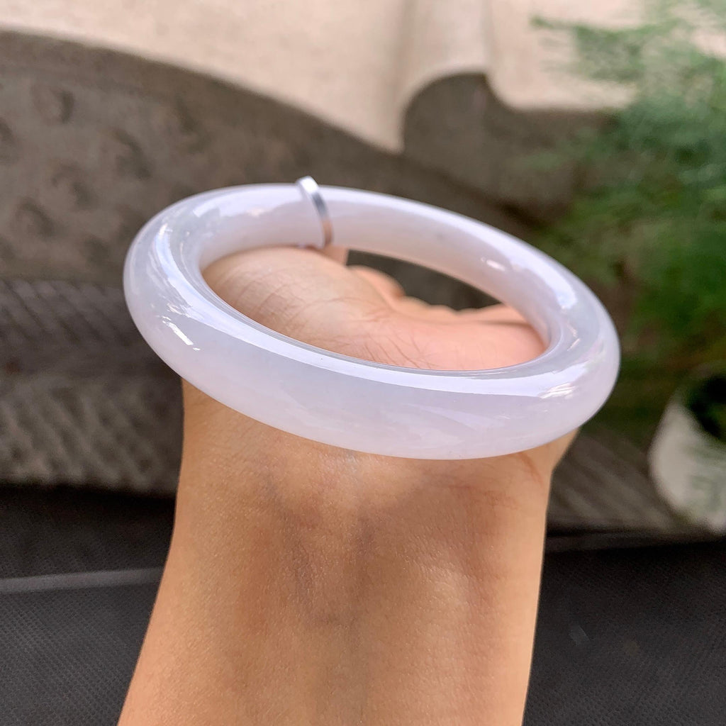细糯种淡紫罗兰圆条手镯（55.4mm）（yc288671）
