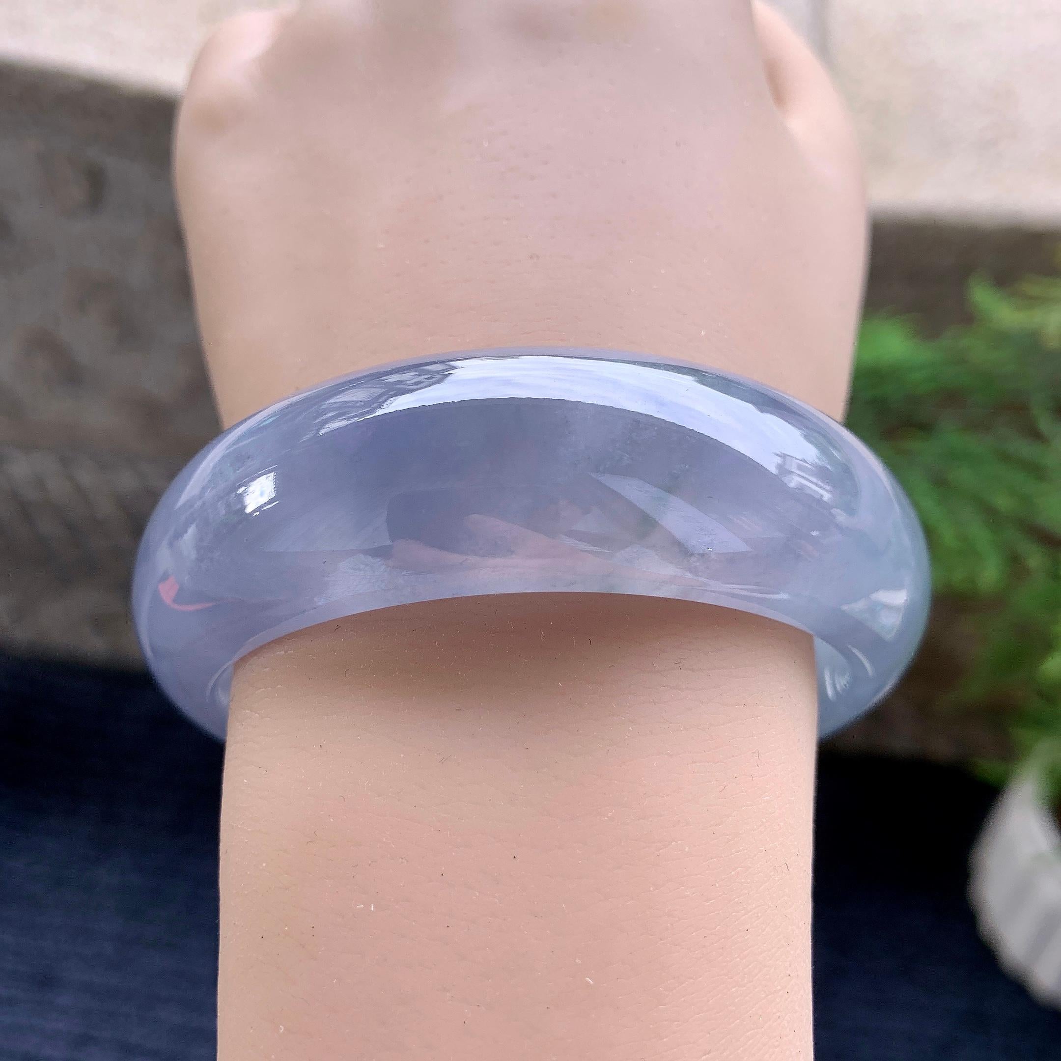 冰种紫罗兰宽版轮胎手镯（58.6mm）（yc252993）