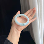 糯冰飘花翡翠平安镯（58.3mm)（yc389477）