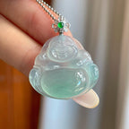 18k金钻镶冰种晴底翡翠佛公（yc269024）