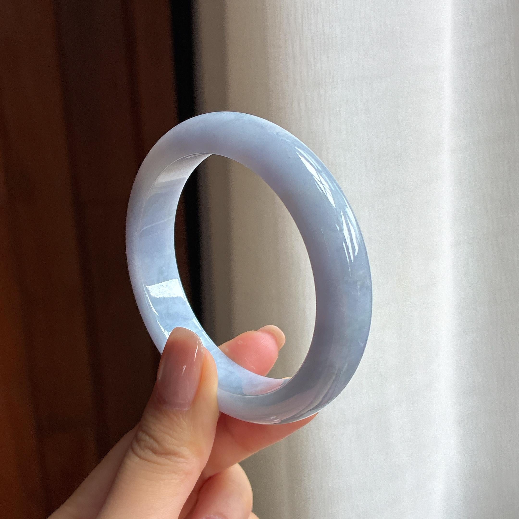 糯冰紫罗兰翡翠平安镯（54.8mm)（yc422958）