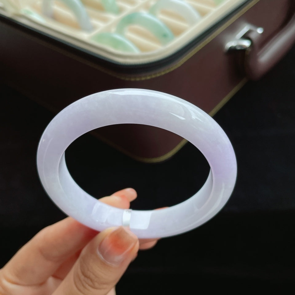 糯种紫罗兰翡翠手镯（55.5mm）（yc016181）