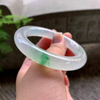 糯冰种飘花圆条手镯（55.8mm）（yc202345）