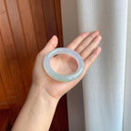 冰种白月光翡翠圆条手镯（52mm)（yc386431）