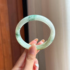 糯冰飘花翡翠平安镯（59.6mm)（yc396374）