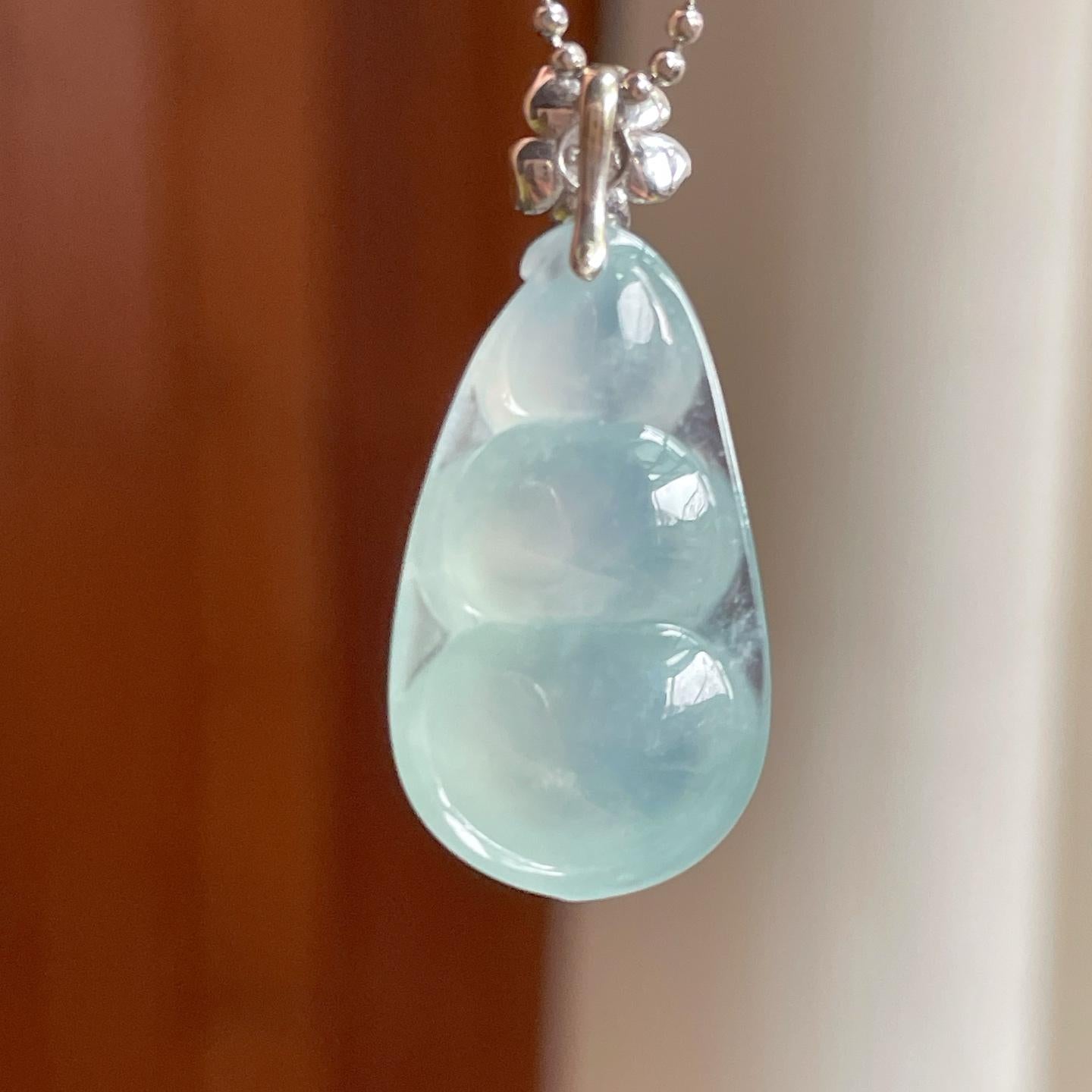 18k金扣头冰种晴底翡翠豆子（yc363634）