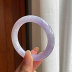 糯冰紫罗兰翡翠圆条手镯（53mm)（yc407456）